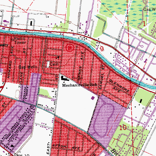 Topographic Map of New Mount Pilgrim Baptist Church, LA