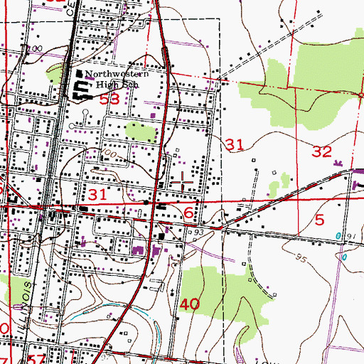 Topographic Map of New Providence Baptist Church, LA