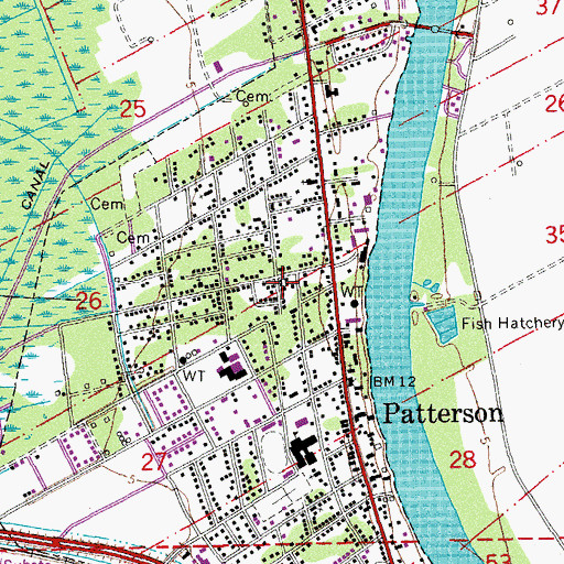 Topographic Map of New Salem Baptist Church, LA