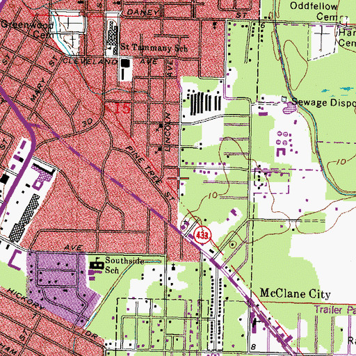 Topographic Map of New Tabernacle Baptist Church, LA