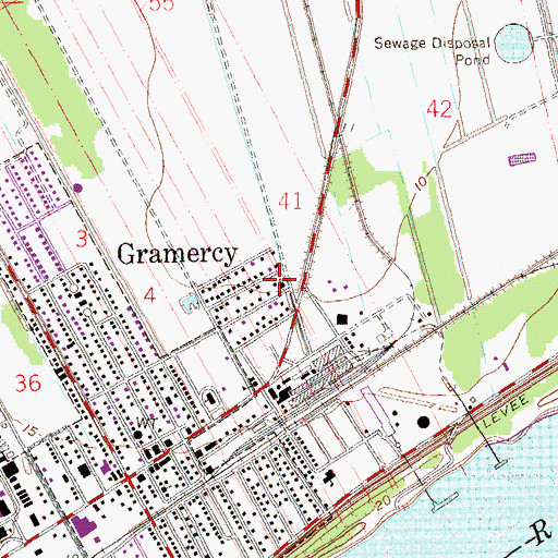 Topographic Map of New Zion Baptist Church, LA