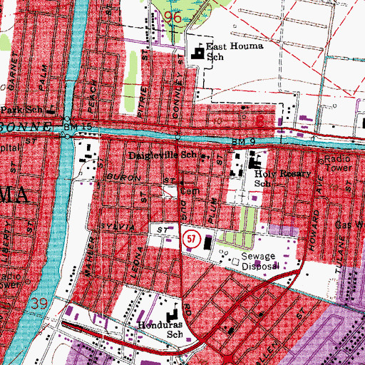 Topographic Map of New Zion Baptist Church, LA