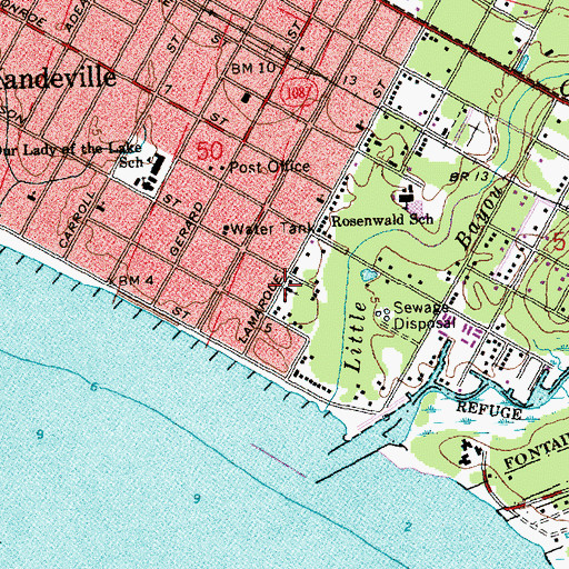 Topographic Map of Newell United Methodist Church, LA