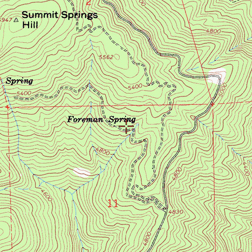 Topographic Map of Foreman Spring, CA