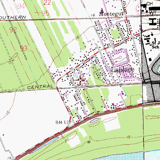 Topographic Map of Ninde Chapel, LA