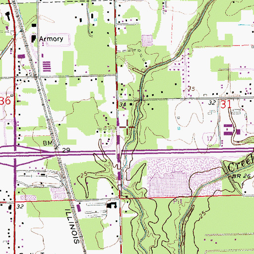 Topographic Map of North Shore Community Fellowship Church, LA