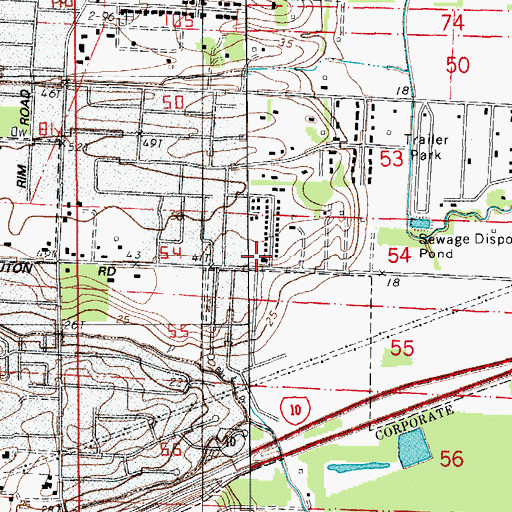 Topographic Map of Northgate Church of Christ, LA