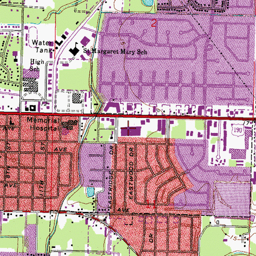 Topographic Map of Northshore Church, LA
