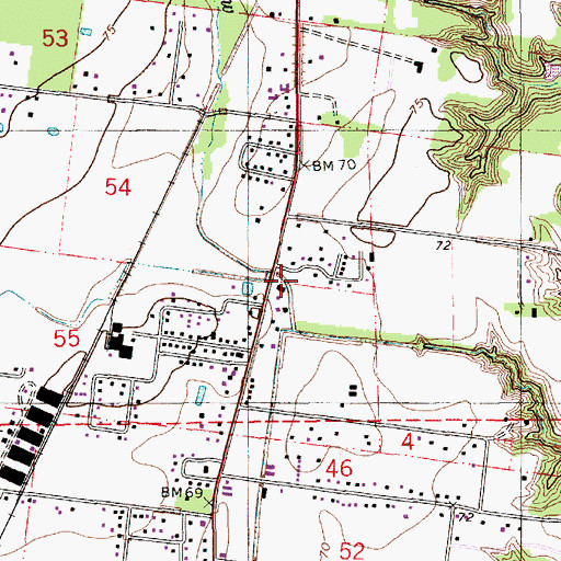 Topographic Map of Northside Church of Christ, LA