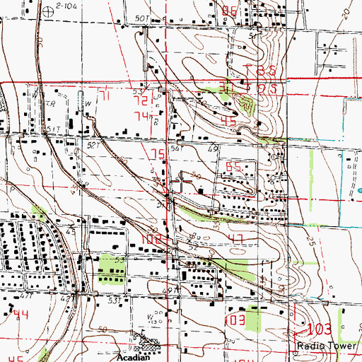 Topographic Map of Northwood United Methodist Church, LA