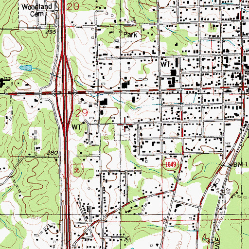 Topographic Map of Oak Grove African Methodist Episcopal Church, LA