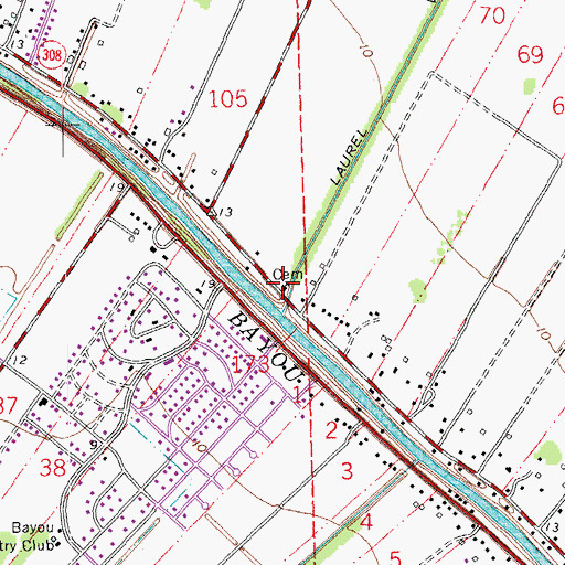 Topographic Map of Old Fountain Missionary Baptist Church, LA
