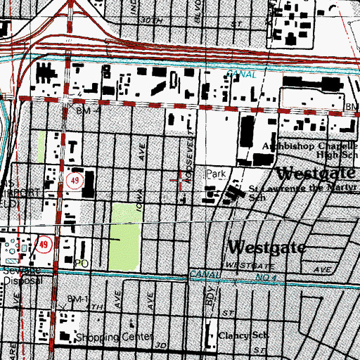 Topographic Map of Our Lady of Grace Chapel, LA