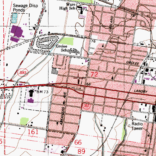 Topographic Map of Our Lady of Mercy Catholic Church, LA