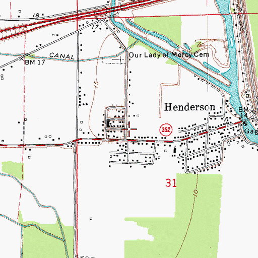 Topographic Map of Our Lady of Mercy Church, LA