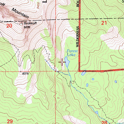 Topographic Map of Forest Lake, CA