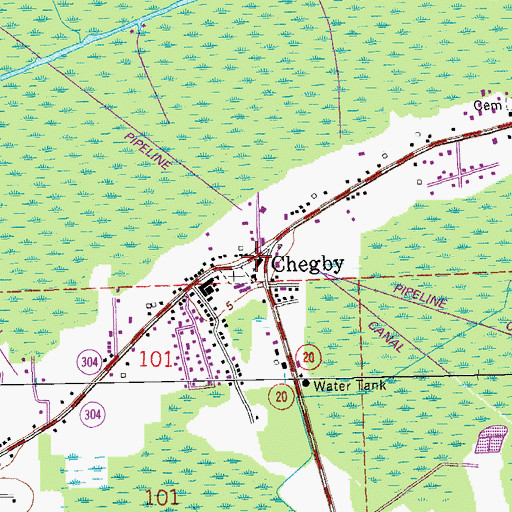 Topographic Map of Our Lady of Prompt Succor Church, LA