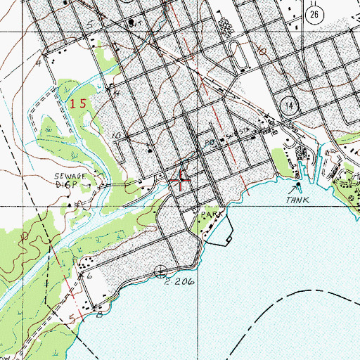 Topographic Map of Our Lady of the Lake Church, LA
