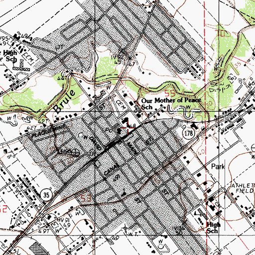 Topographic Map of Our Lady of the Sacred Heart Church, LA