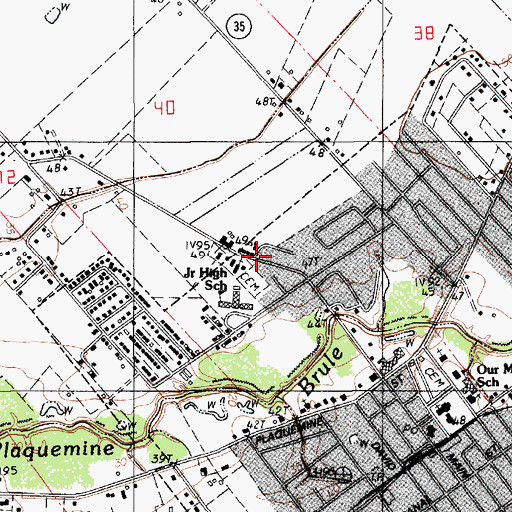 Topographic Map of Our Mother of Mercy Church, LA