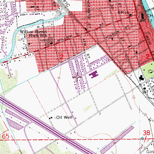 Topographic Map of Park Avenue Church of Christ, LA