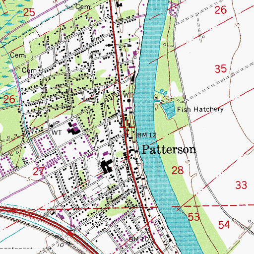 Topographic Map of Patterson United Methodist Church, LA