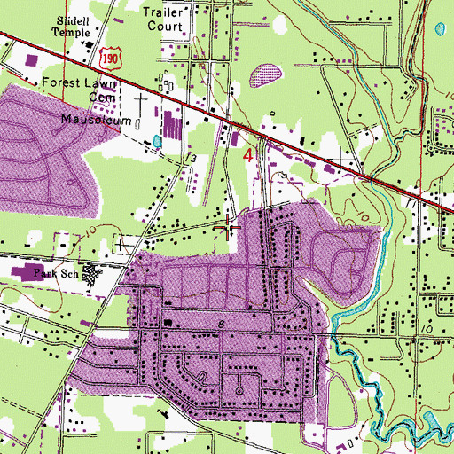 Topographic Map of Pentecostal Baptist Church, LA