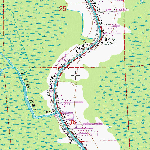 Topographic Map of Pierre Part Christian Center, LA