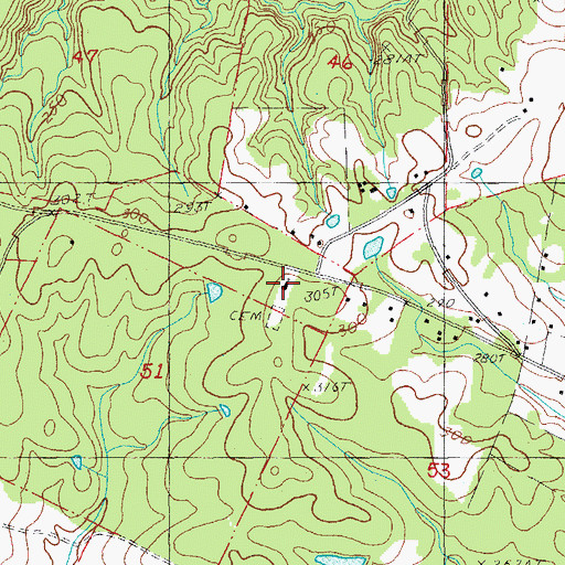 Topographic Map of Pilgrim Rest Baptist Church, LA