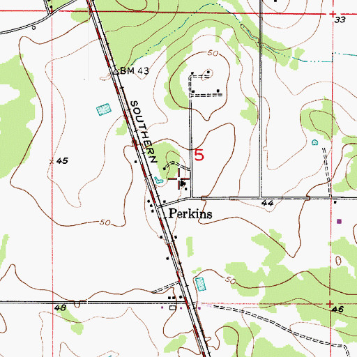 Topographic Map of Pine Grove Baptist Church, LA