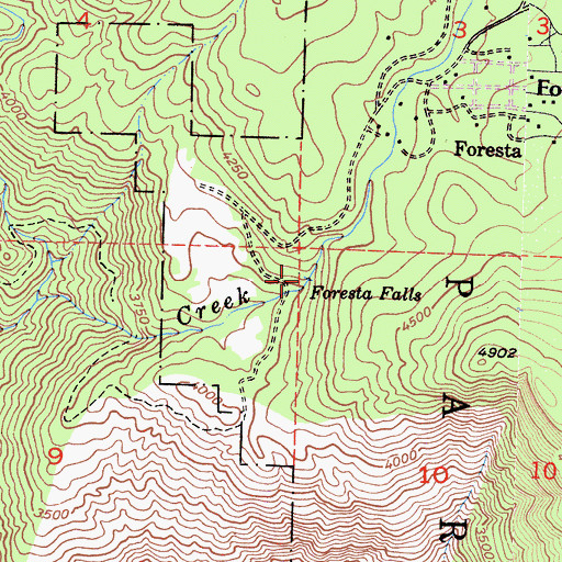 Topographic Map of Foresta Falls, CA