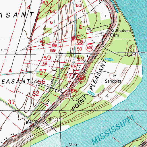 Topographic Map of Point Pleasant Baptist Church, LA