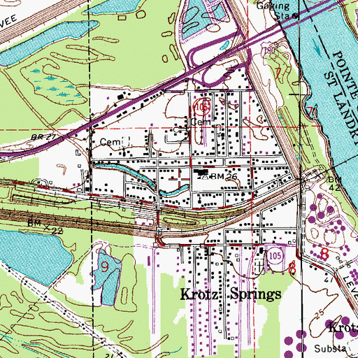 Topographic Map of Saint Anthony Church, LA
