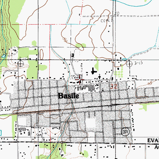Topographic Map of Saint Augustine Catholic Church, LA