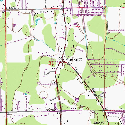 Topographic Map of Saint Augustine's Episcopal Church, LA