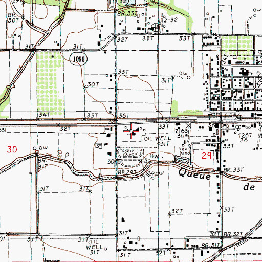 Topographic Map of Saint Benedict the Moor Church, LA