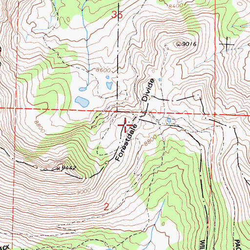 Topographic Map of Forestdale Divide, CA
