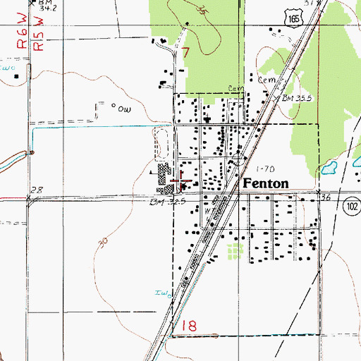 Topographic Map of Saint Charles Borromeo Catholic Church, LA