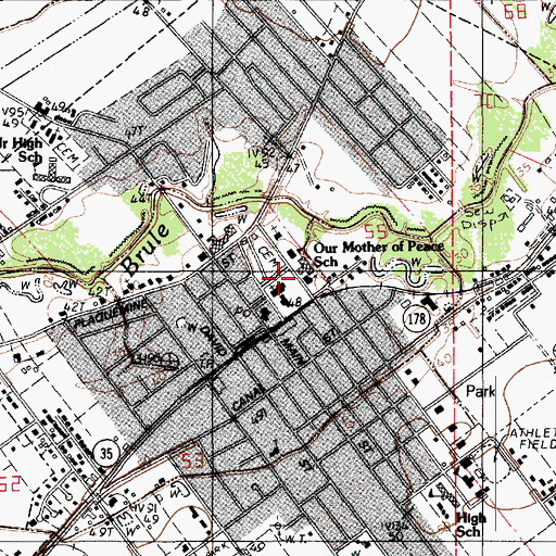Topographic Map of Saint Charles Church, LA
