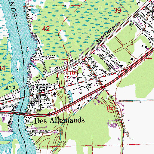 Topographic Map of Saint Gertrude Catholic Church, LA