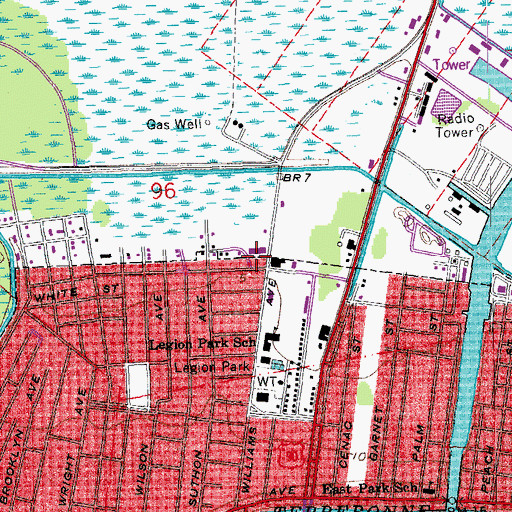 Topographic Map of Saint Gregory Barbarigo Church, LA