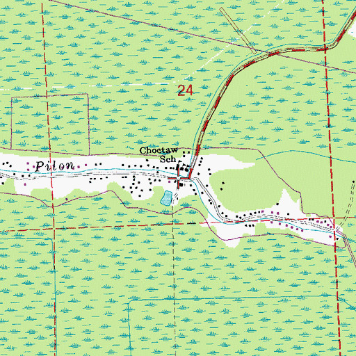 Topographic Map of Saint James Chapel, LA