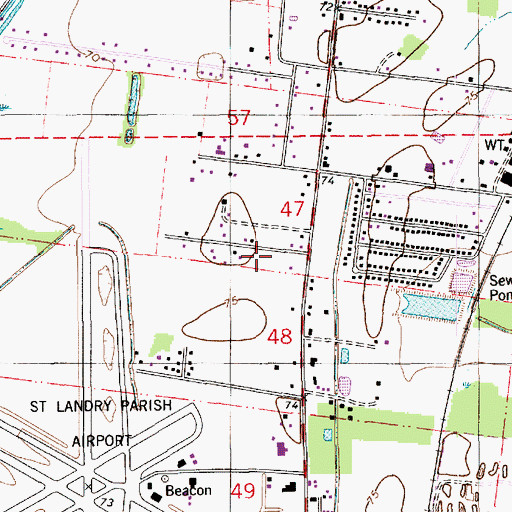 Topographic Map of Saint James Missionary Baptist Church, LA