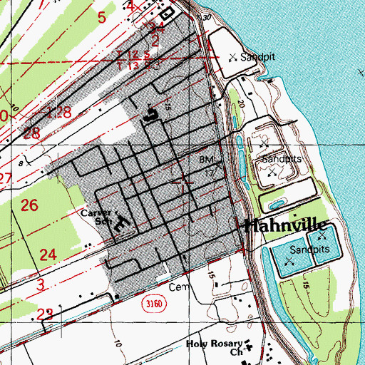 Topographic Map of Saint James United Methodist Church, LA