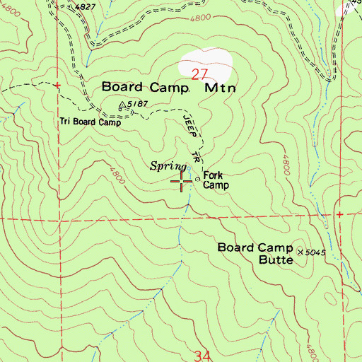 Topographic Map of Fork Camp, CA