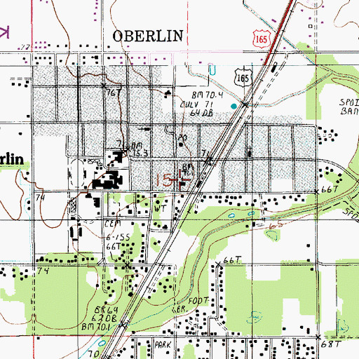 Topographic Map of Saint Joan of Arc Catholic Church, LA