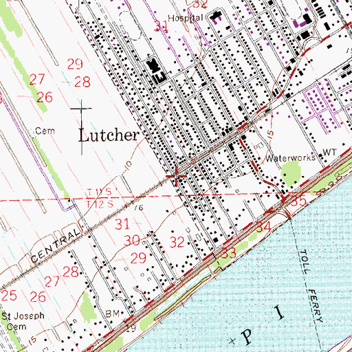 Topographic Map of Saint Joe Missionary Baptist Church, LA