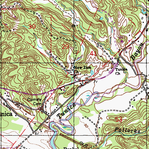 Topographic Map of Saint John Baptist Church, LA