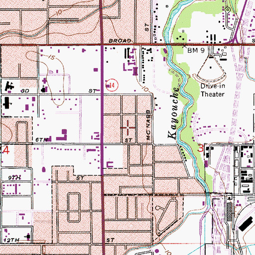 Topographic Map of Saint John Holiness Church, LA