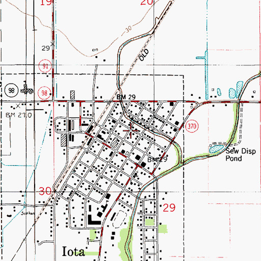 Topographic Map of Saint John Lutheran Church, LA
